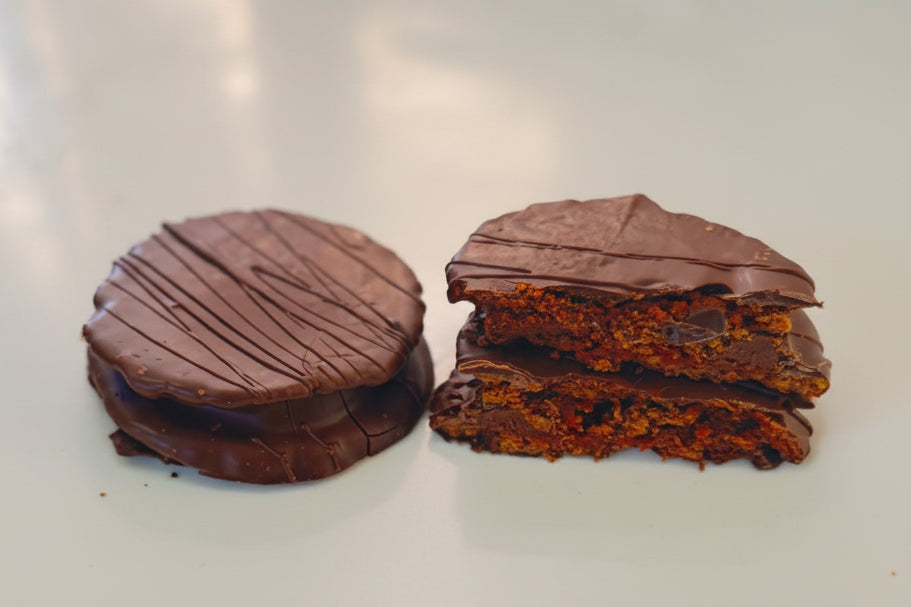 Alfajor de Trufa. Sin gluten, Vegano, Sin azúcar.