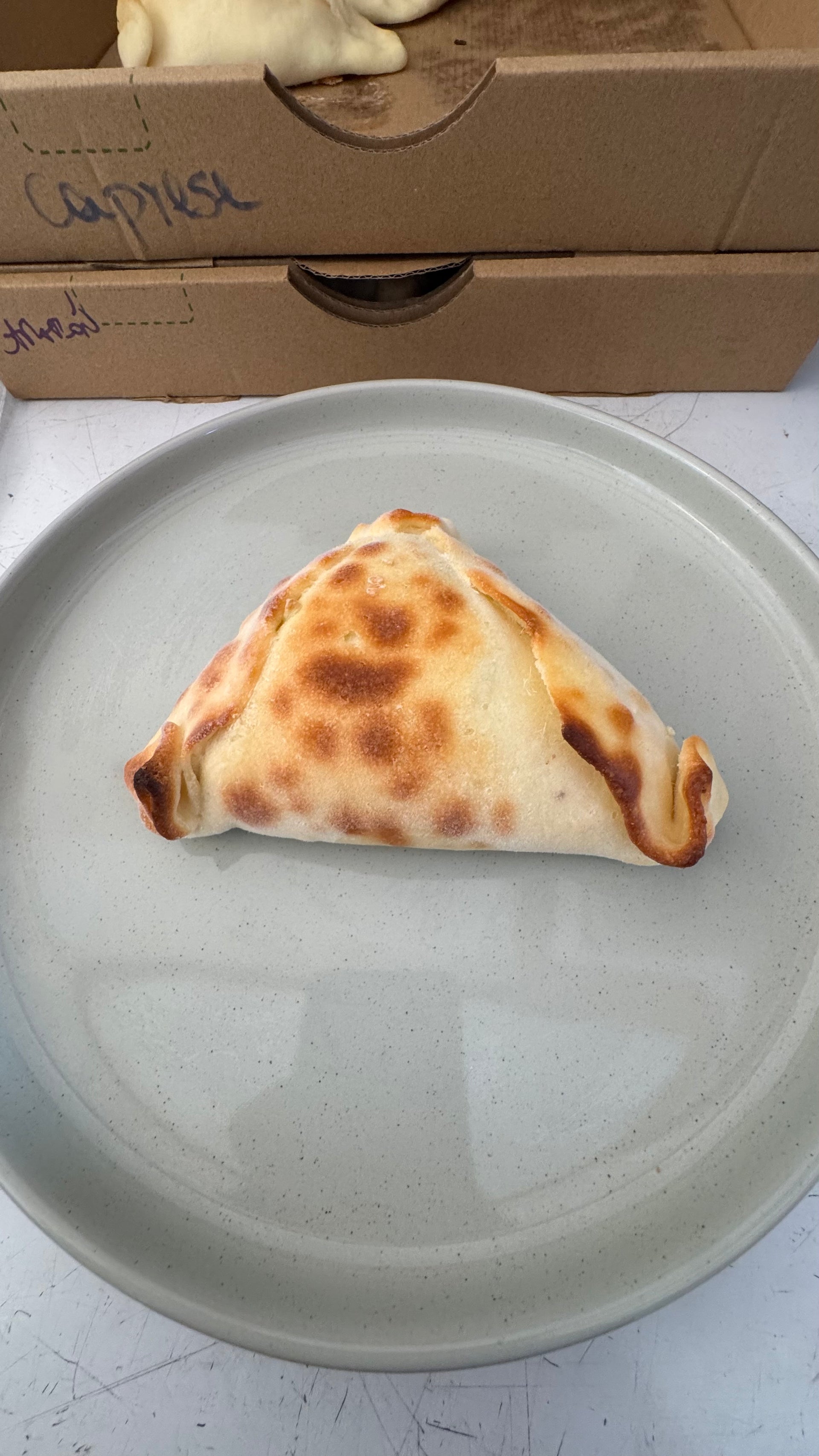 Empanada Espinaca Cebolla caramelizada queso, Sin gluten, vegana