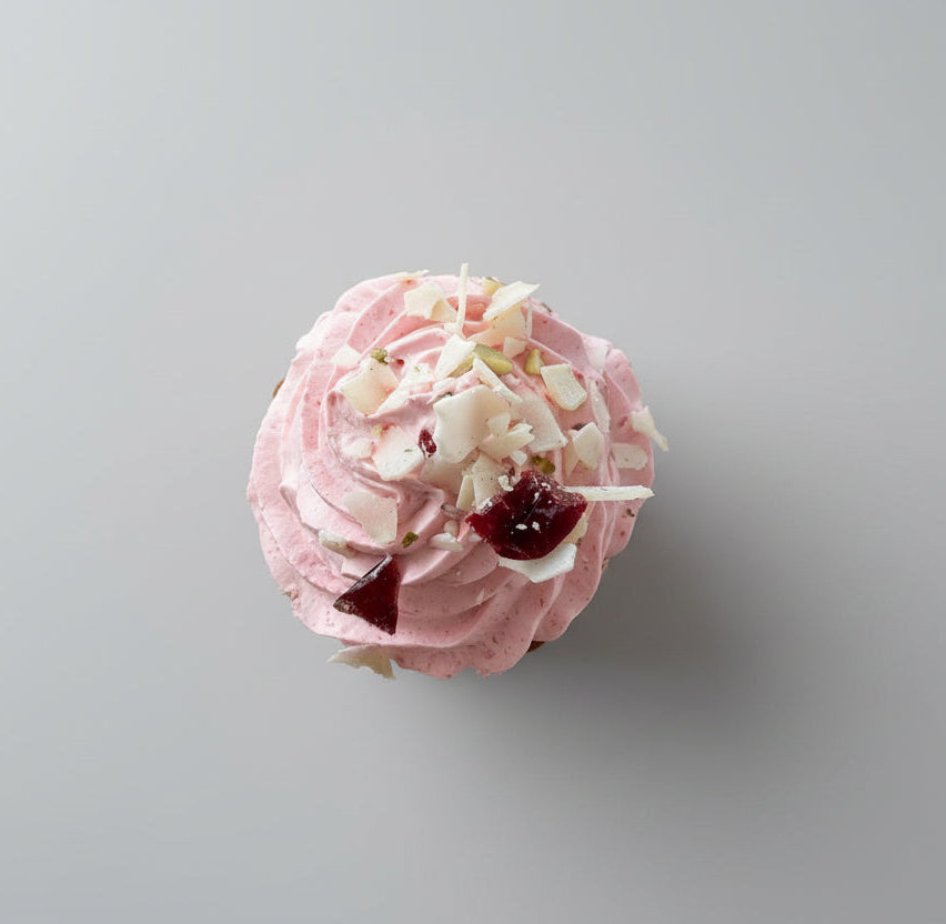 Cupcake Vainilla Frambuesa. Sin gluten, Vegano, Sin azúcar