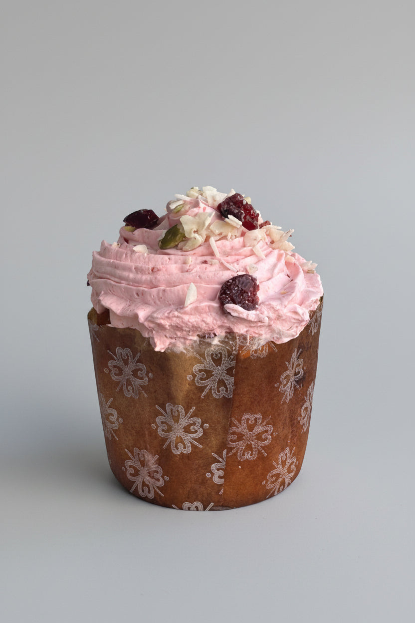 Cupcake Vainilla Frambuesa. Sin gluten, Vegano, Sin azúcar