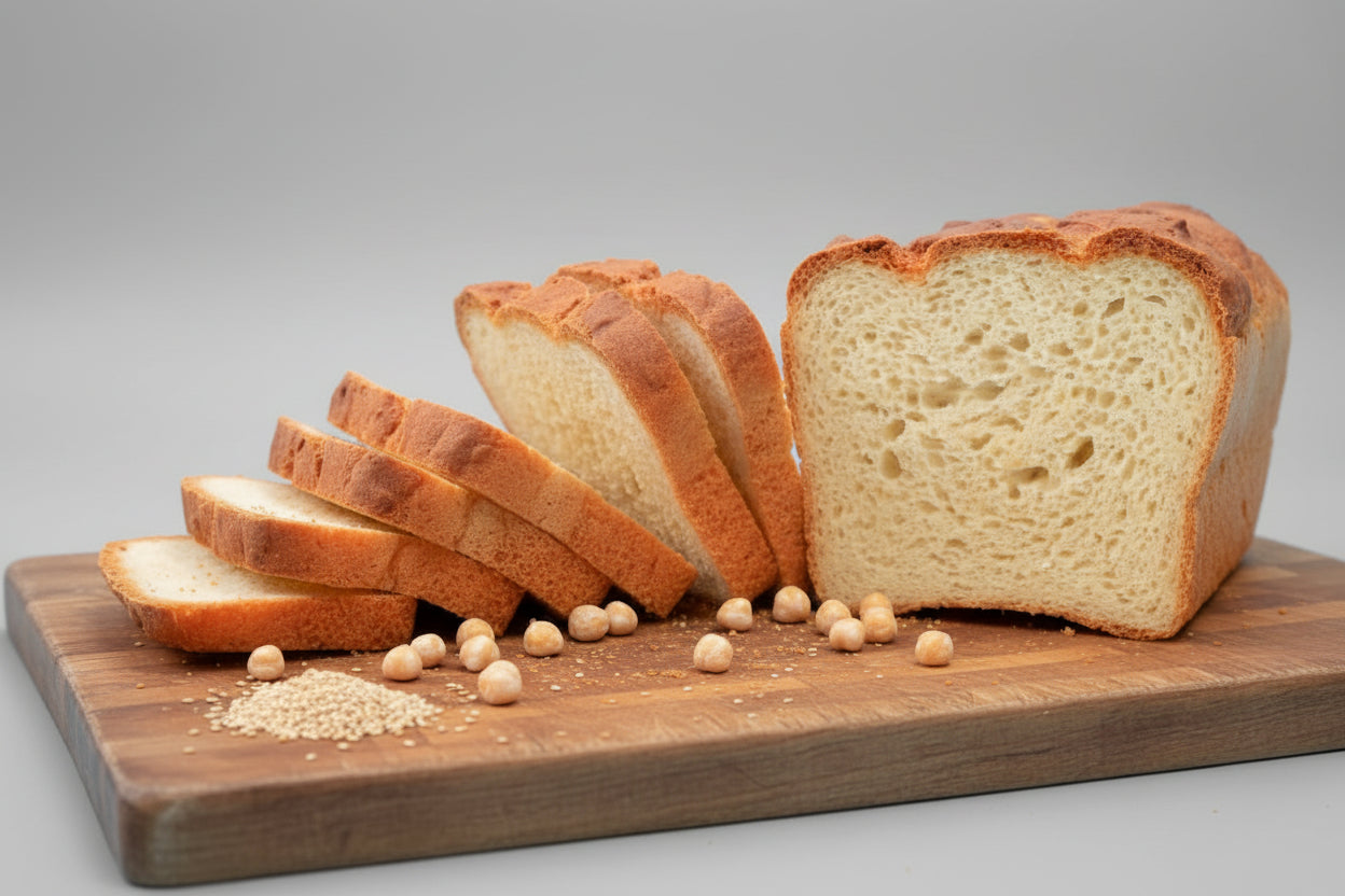 Pan de molde Blanco. Sin gluten, APLV, Masa madre, Vegano. 900 grs aprox