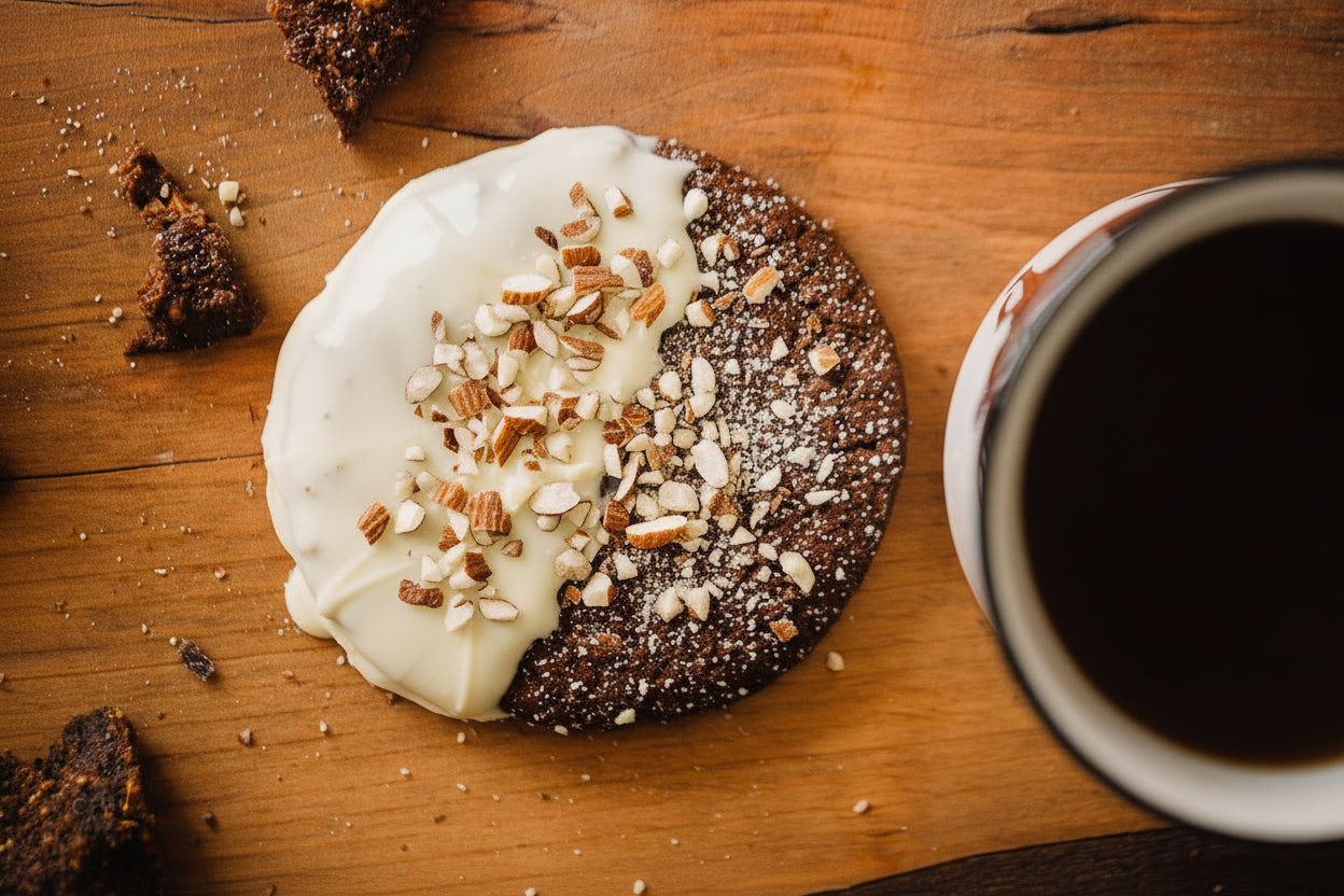Galletón Almendras Chocolate blanco. Sin gluten, Vegano, Sin azúcar